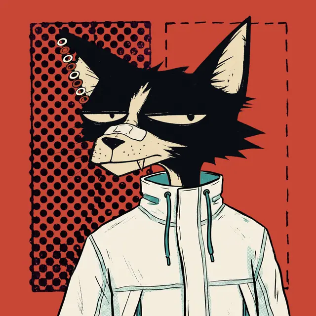 Broker #0158, a screenprinted alley cat.