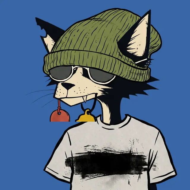 Broker #1587, a screenprinted alley cat.