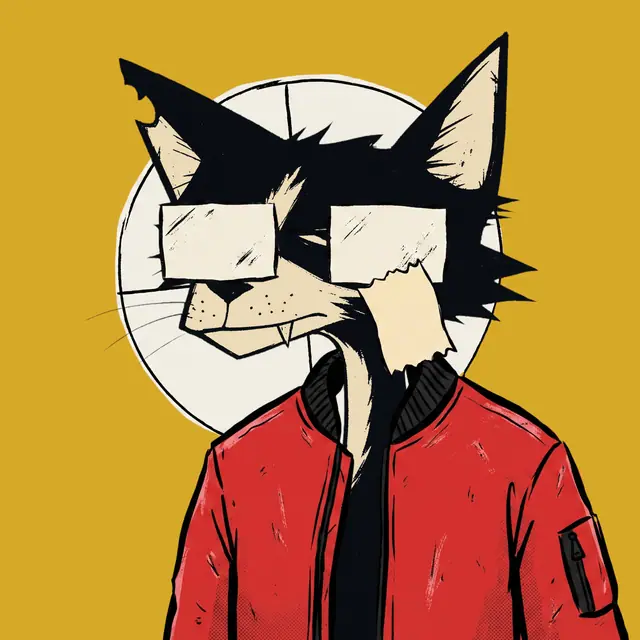 Broker #1597, a screenprinted alley cat.
