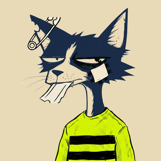 Broker #1612, a screenprinted alley cat.