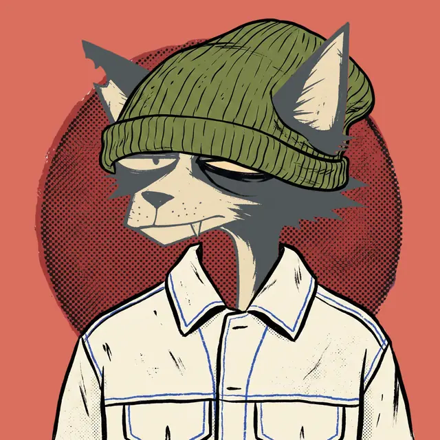 Broker #1614, a screenprinted alley cat.