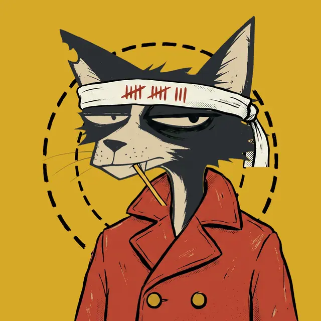 Broker #1622, a screenprinted alley cat.