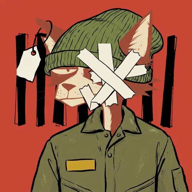 Broker #1630, a screenprinted alley cat.