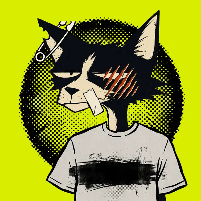 Broker #1632, a screenprinted alley cat.
