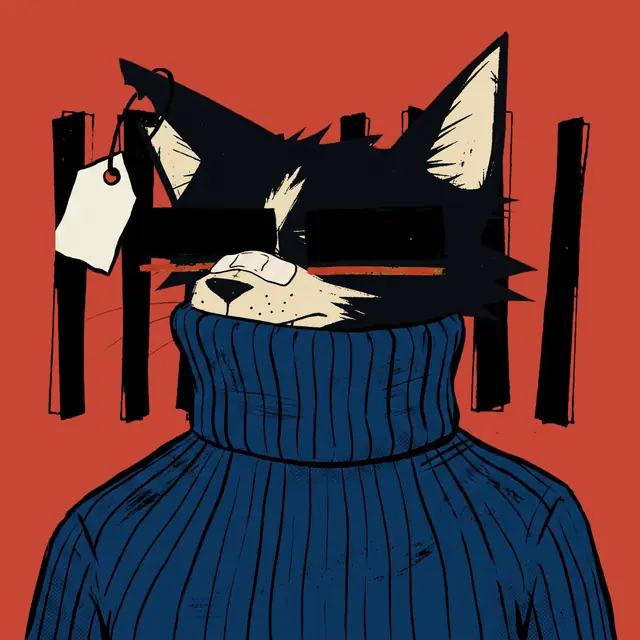 Broker #1647, a screenprinted alley cat.