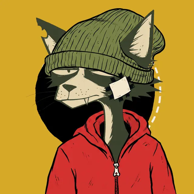 Broker #0165, a screenprinted alley cat.