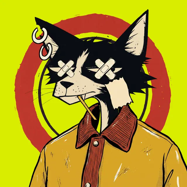 Broker #1652, a screenprinted alley cat.