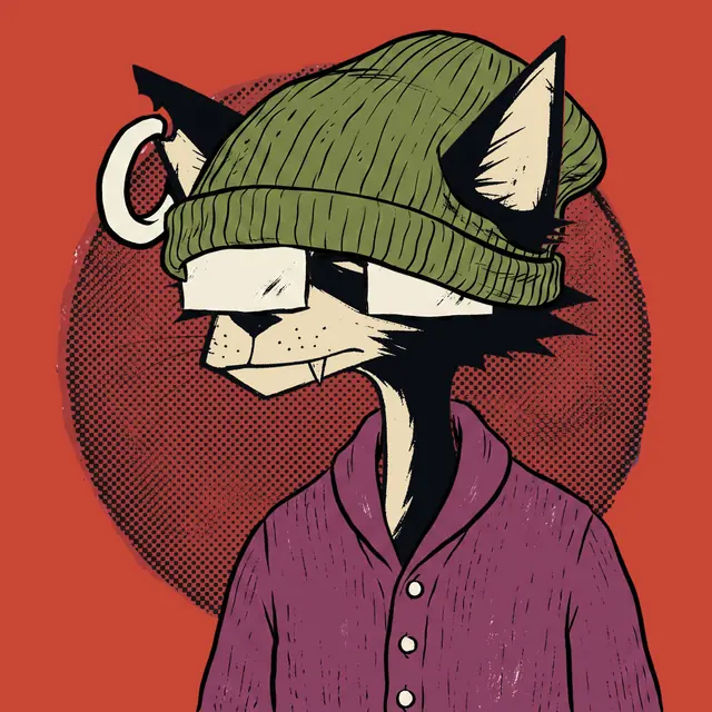 Broker #1666, a screenprinted alley cat.