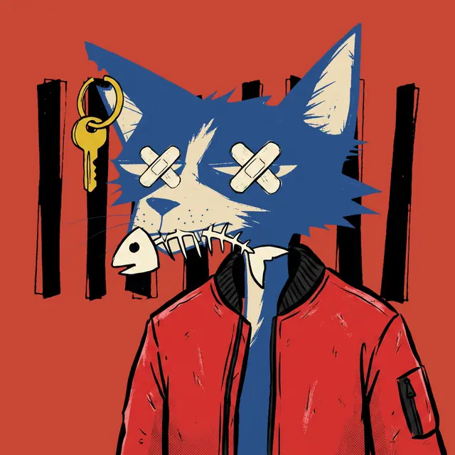 Broker #1669, a screenprinted alley cat.