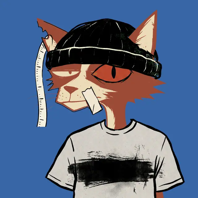 Broker #1676, a screenprinted alley cat.