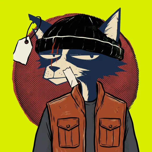 Broker #1681, a screenprinted alley cat.