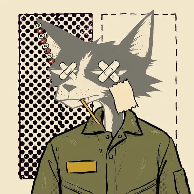 Broker #1682, a screenprinted alley cat.