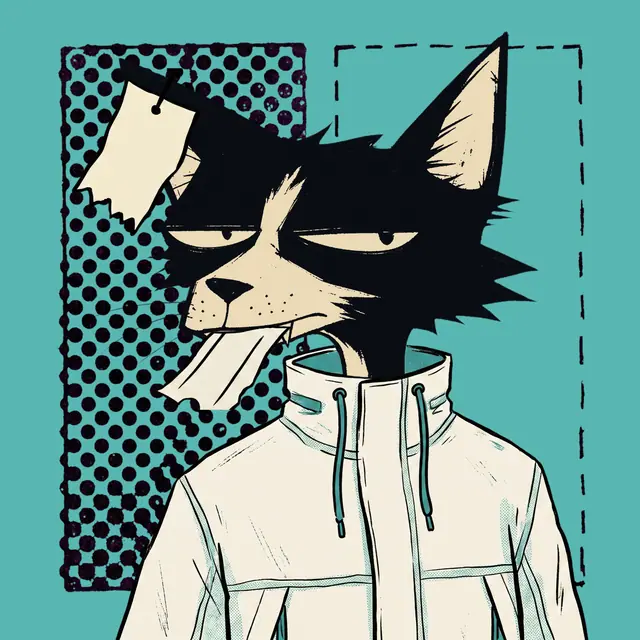 Broker #1685, a screenprinted alley cat.