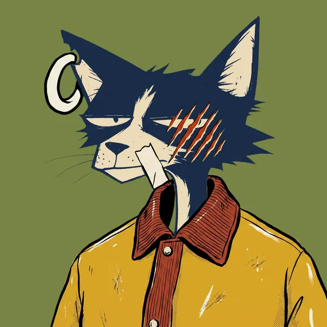 Broker #1691, a screenprinted alley cat.