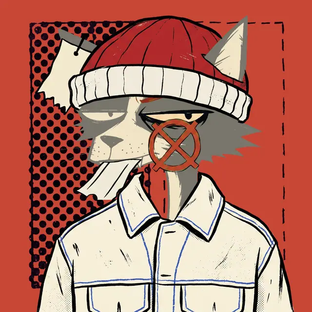 Broker #1695, a screenprinted alley cat.