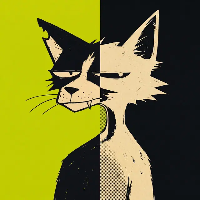 Broker #1720, a screenprinted alley cat.