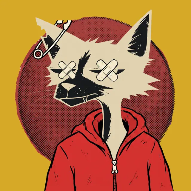 Broker #1722, a screenprinted alley cat.