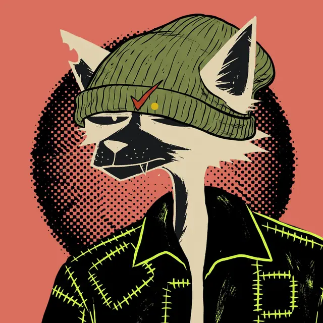 Broker #1738, a screenprinted alley cat.