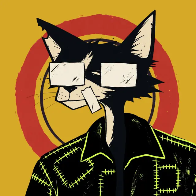 Broker #1749, a screenprinted alley cat.
