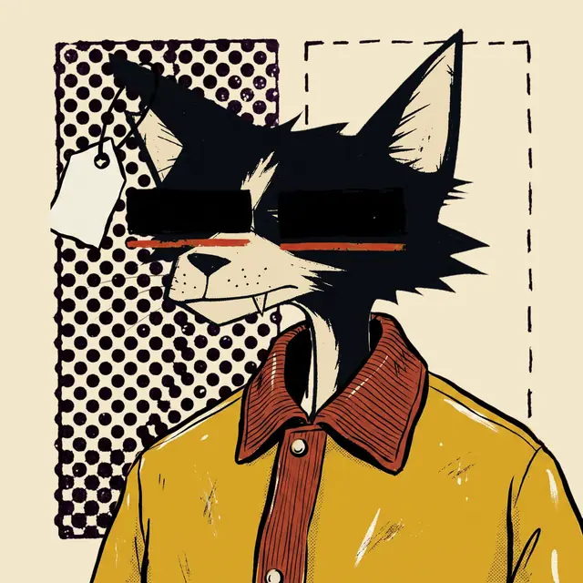 Broker #1764, a screenprinted alley cat.