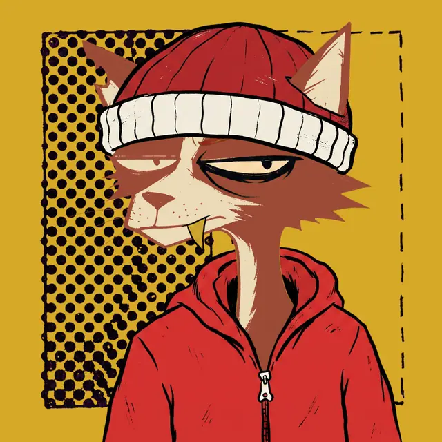 Broker #1768, a screenprinted alley cat.