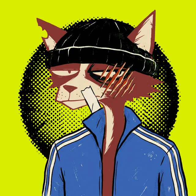 Broker #1783, a screenprinted alley cat.