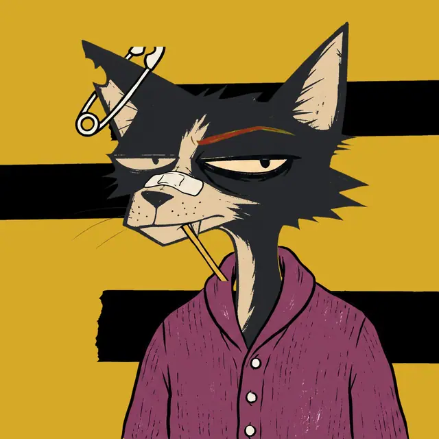 Broker #1784, a screenprinted alley cat.