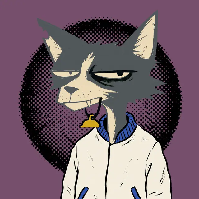 Broker #0018, a screenprinted alley cat.