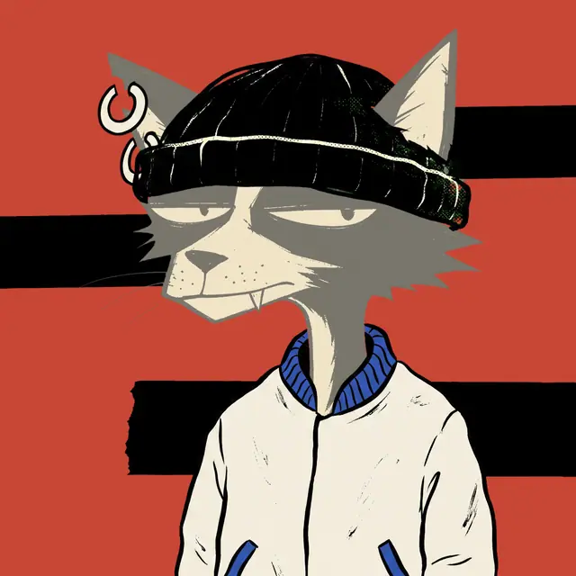 Broker #1805, a screenprinted alley cat.