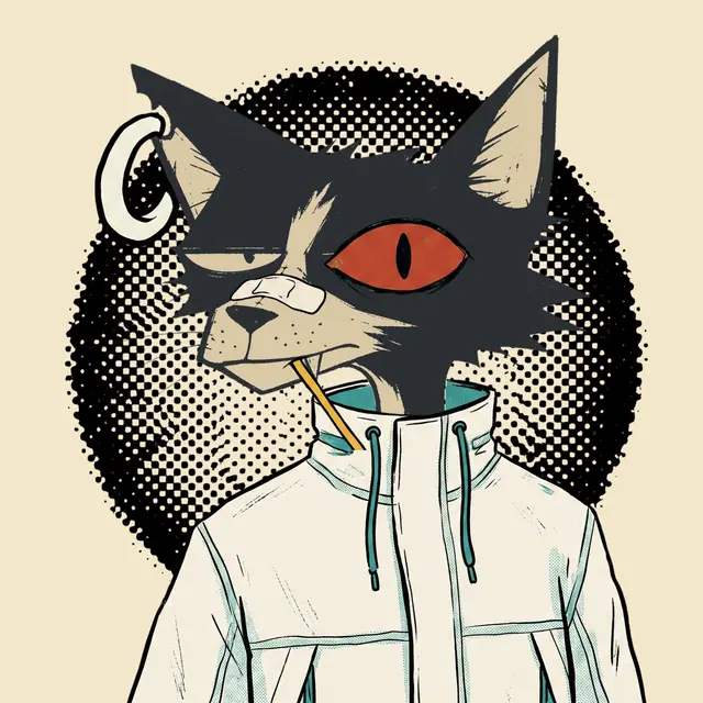 Broker #1813, a screenprinted alley cat.