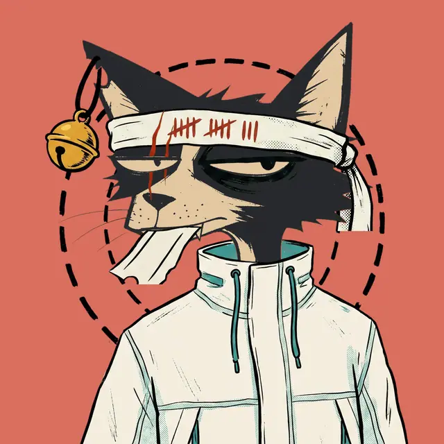 Broker #1818, a screenprinted alley cat.