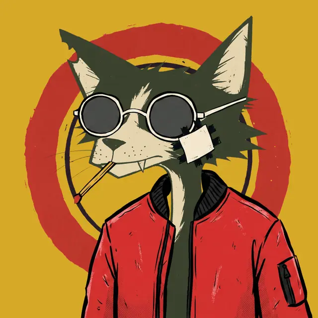 Broker #1854, a screenprinted alley cat.