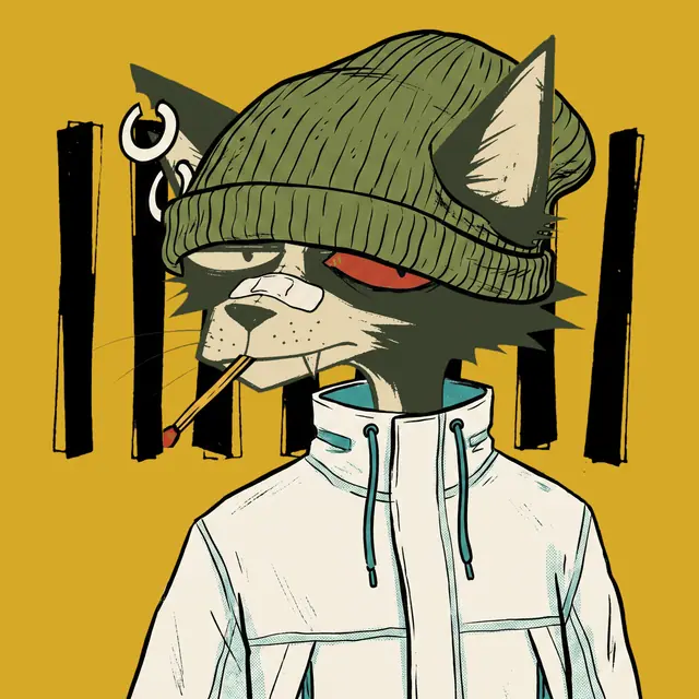 Broker #1859, a screenprinted alley cat.