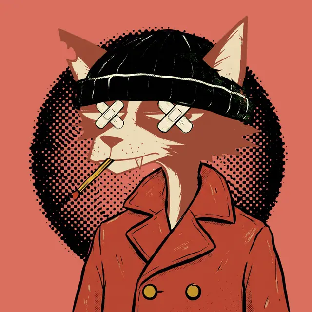 Broker #1863, a screenprinted alley cat.