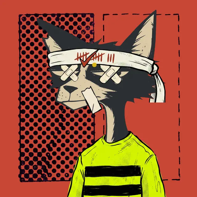 Broker #1865, a screenprinted alley cat.