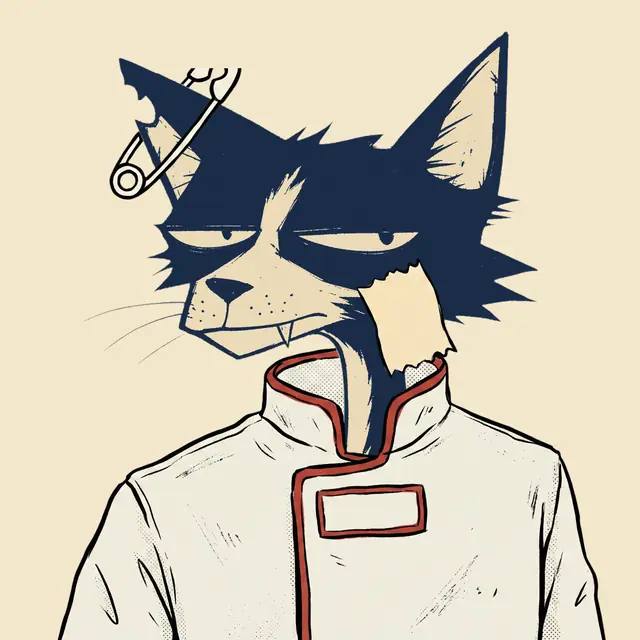 Broker #1867, a screenprinted alley cat.