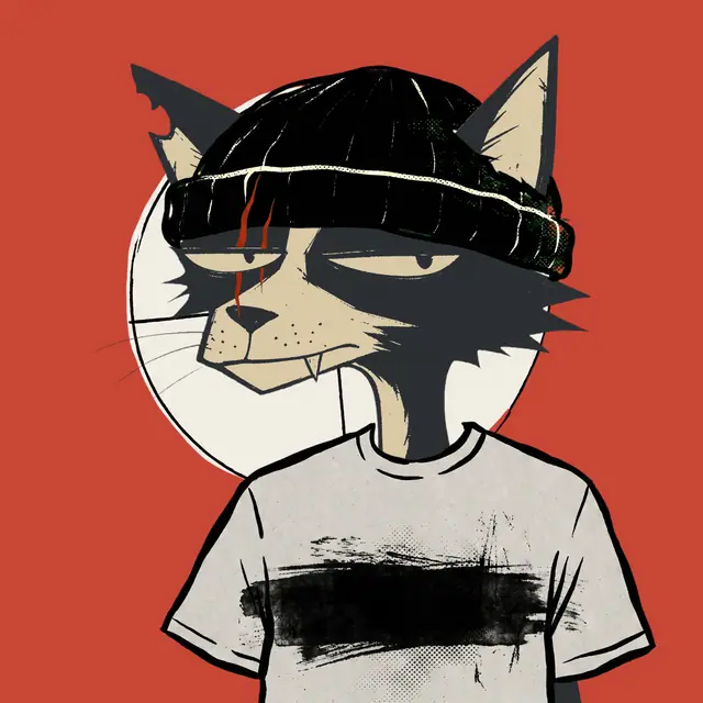 Broker #1877, a screenprinted alley cat.