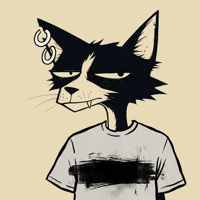 Broker #1882, a screenprinted alley cat.