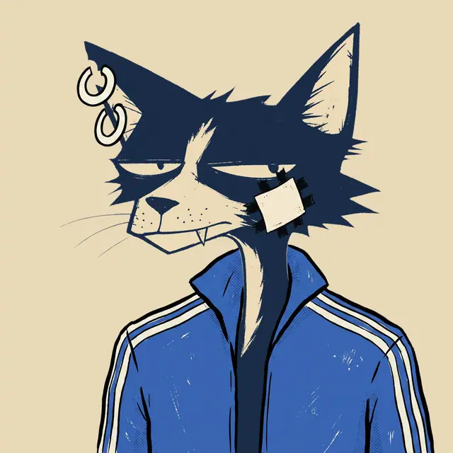 Broker #1885, a screenprinted alley cat.