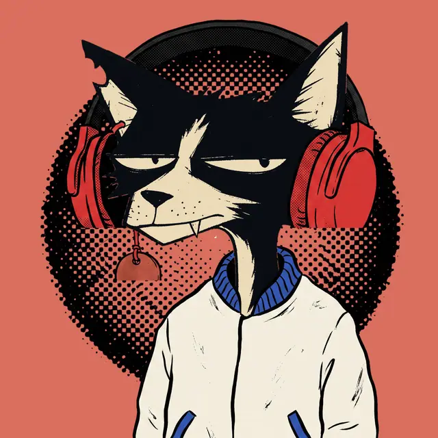 Broker #1893, a screenprinted alley cat.
