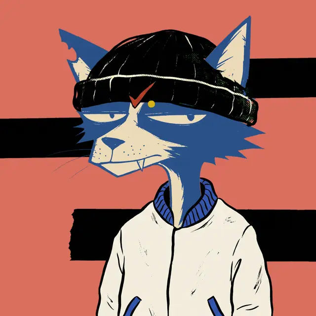 Broker #1895, a screenprinted alley cat.