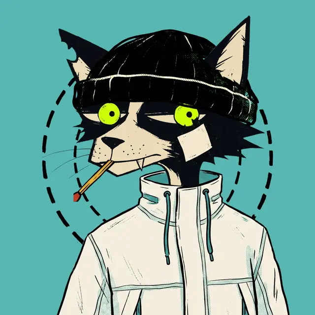 Broker #1900, a screenprinted alley cat.