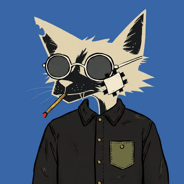 Broker #1918, a screenprinted alley cat.