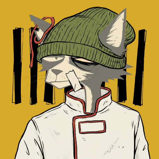 Broker #0192, a screenprinted alley cat.