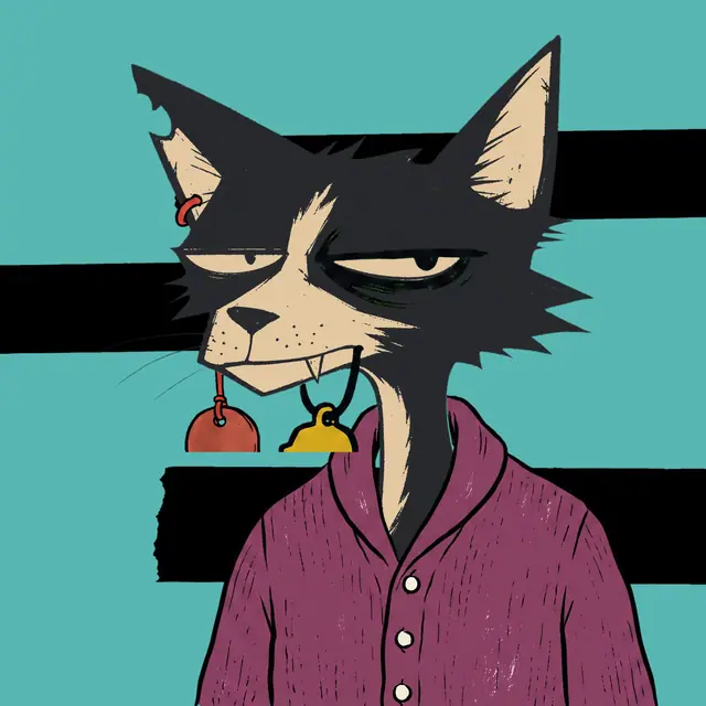 Broker #1929, a screenprinted alley cat.