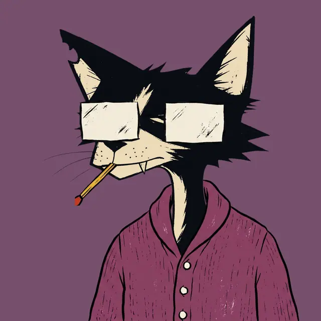 Broker #1933, a screenprinted alley cat.