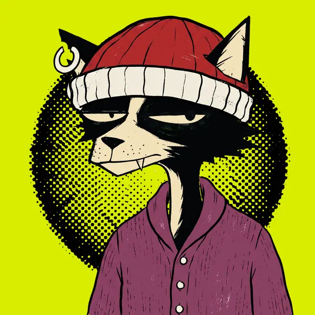 Broker #1945, a screenprinted alley cat.