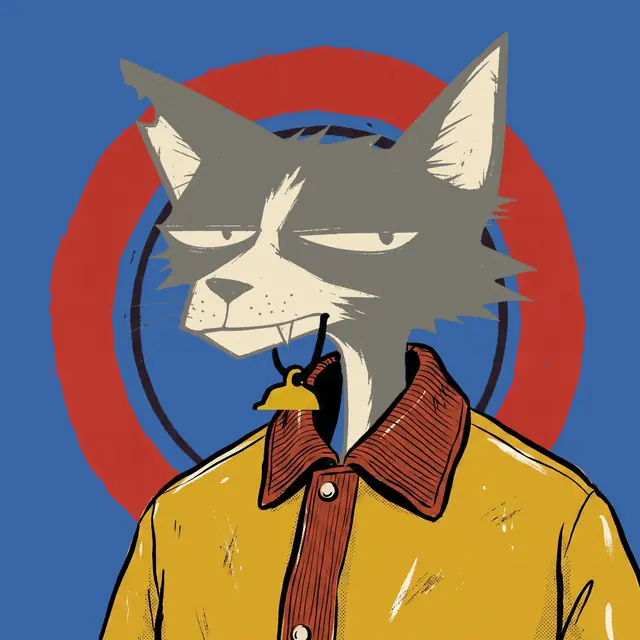 Broker #1952, a screenprinted alley cat.
