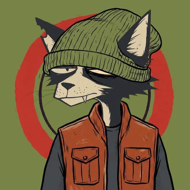 Broker #1953, a screenprinted alley cat.