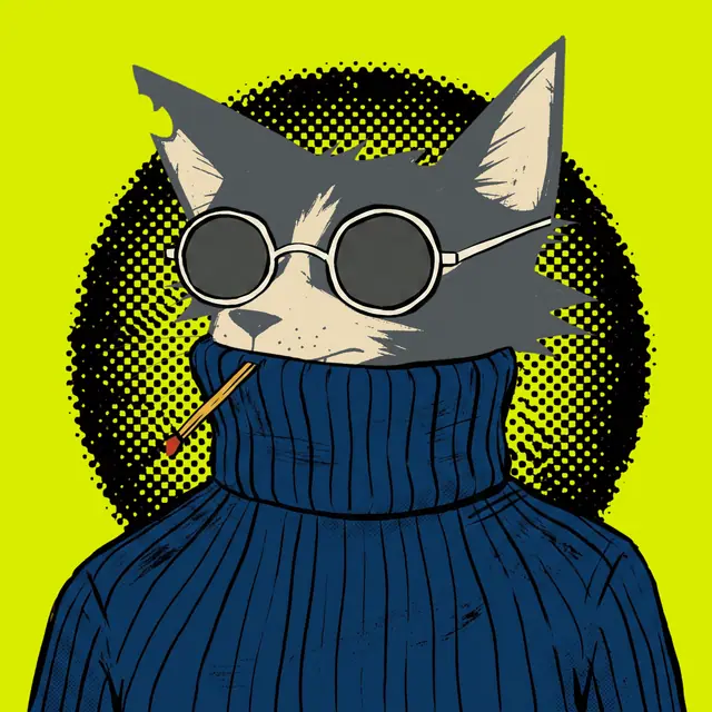 Broker #1965, a screenprinted alley cat.